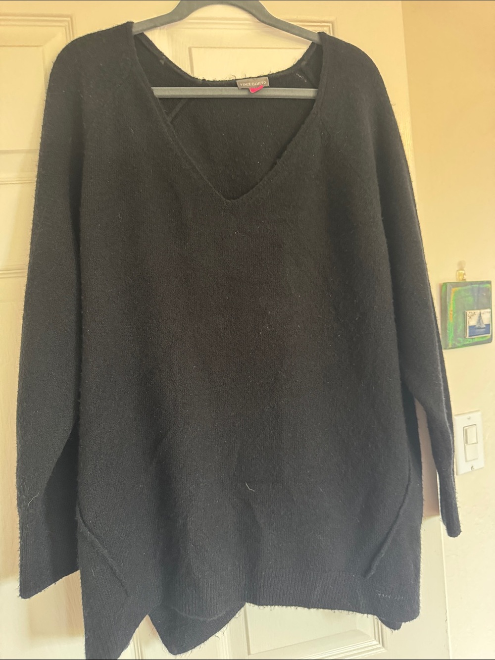 Vince Camuto Black V-Neck Women's Sweater